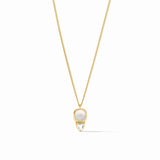 Julie Vos AQUITAINE DUO DELICATE NECKLACE Iridescent Clear Crystal