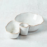 Bloomingville REACTIVE GLAZE 3 SECTION STONEWARE DISH