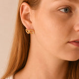Golden Stella TEXTURED BRASS KNOT EARRINGS Matte Gold