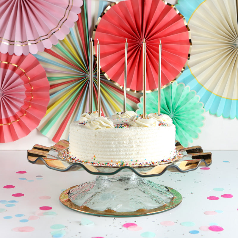 Annieglass RUFFLE PEDESTAL CAKE PLATE