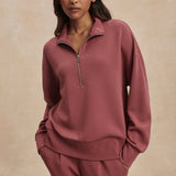 Varley MAVIS MOCK NECK SWEAT Wild Rhubarb