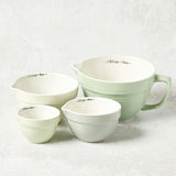 Creative Co-op STONEWARE BATTER BOWL MEASURING CUPS - Blue