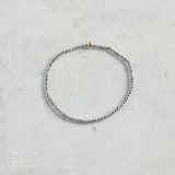 eNewton Design FACETED HEMATITE BEAD BRACELET Silver 2mm