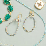 Elyssa Bass Designs BEADED TEARDROP HOOP EARRINGS