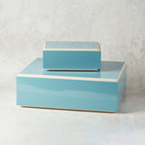 Park Hill Collection BALBOA BAY LACQUERED DECORATIVE BOX Mistral Blue