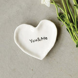 YOU AND ME CERAMIC HEART DISH