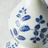 Creative Co-op BLUE AND WHITE STONEWARE DOUBLE GOURD VASE
