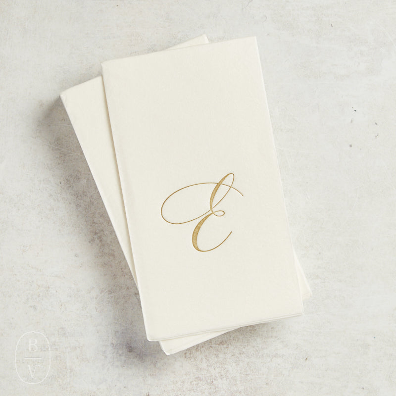 Caspari WHITE PEARL PAPER LINEN GUEST TOWEL