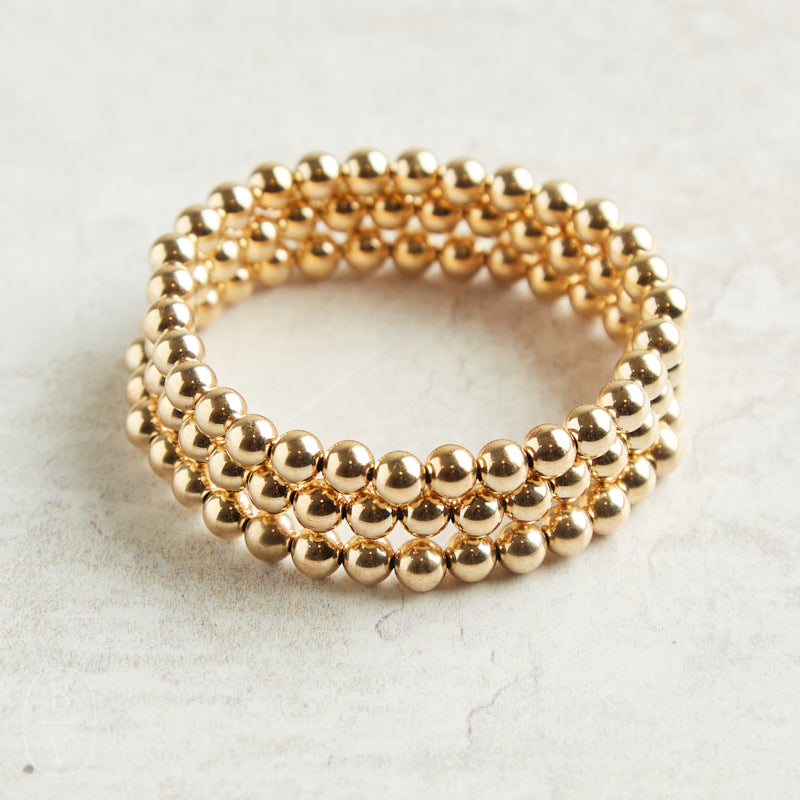 eNewton Design CLASSIC BEAD BRACELET Gold 6mm