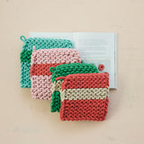 Creative Co-op HOLIDAY STRIPED SQUARE COTTON POT HOLDER