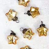 GOLD GLASS STAR ORNAMENTS SET OF 30