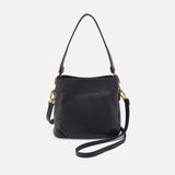 Hobo STARR CONVERTIBLE SHOULDER BAG Black Pebbled Leather