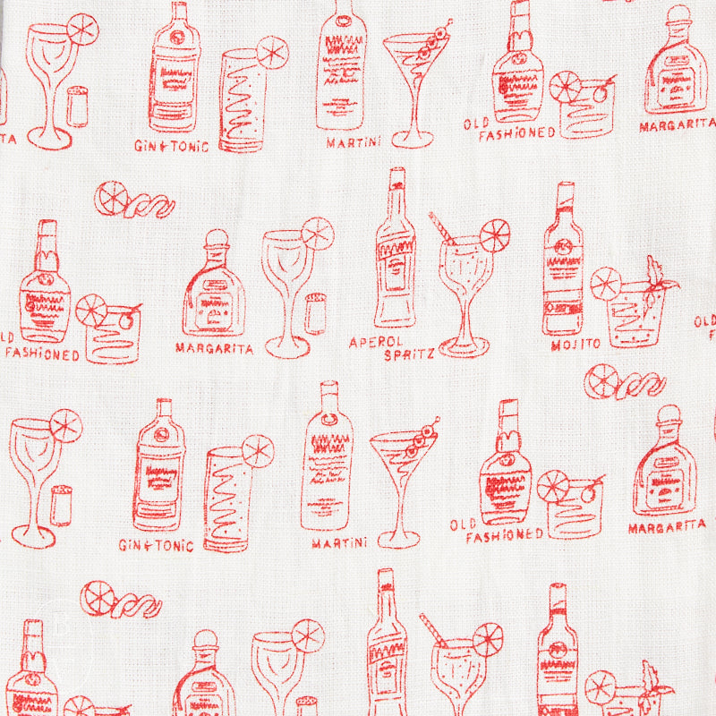 Pomegranate OLD FASHIONED LINEN TEA TOWEL SET OF 2