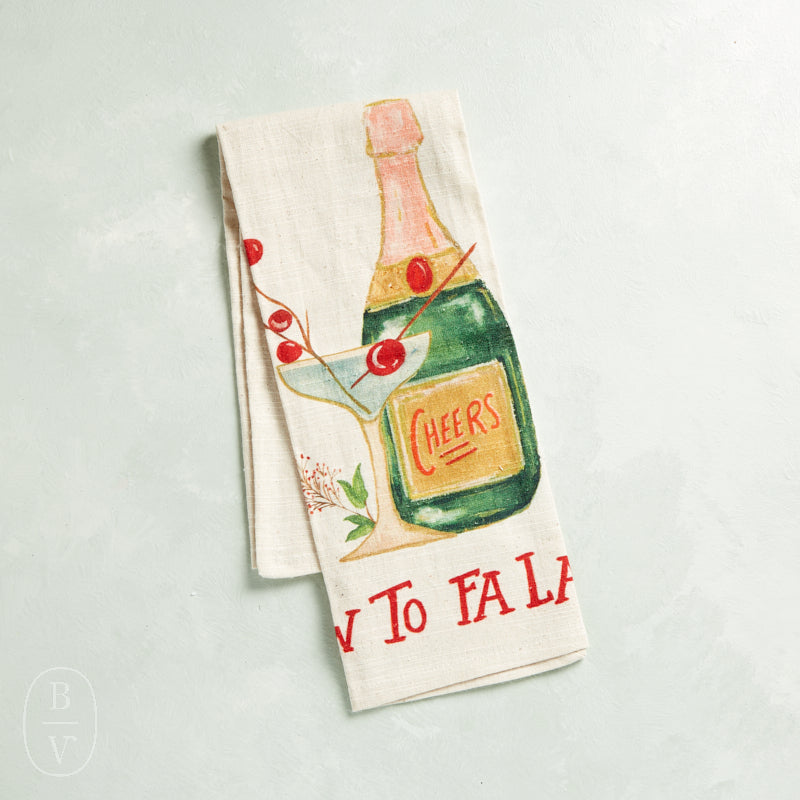 Creative Co-op HOLIDAY COCKTAIL SLUB TOWEL