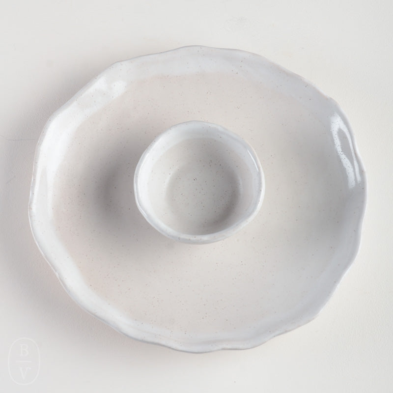 Etta B Pottery CHIP AND SALSA DISH