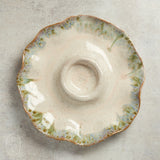Etta B Pottery CRUDITES SERVER DISH Botanical