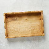 Creative Co-op RECTANGLE MANGO WOOD SCALLOPED TRAY