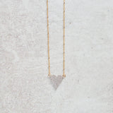 CV Designs PAVE HEART DROP NECKLACE - CVNPAVE
