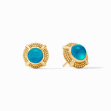 Julie Vos CABOCHON STUD Iridescent London Blue