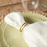 Bloomingville NAPKIN RINGS ON LEATHER TIE SET OF 4 Brass