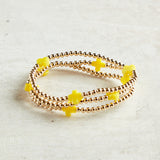 eNewton Design SIGNATURE CROSS PATTERN BEAD BRACELET Canary