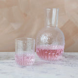 Creative Co-op EMBOSSED BEDSIDE CARAFE AND GLASS SET