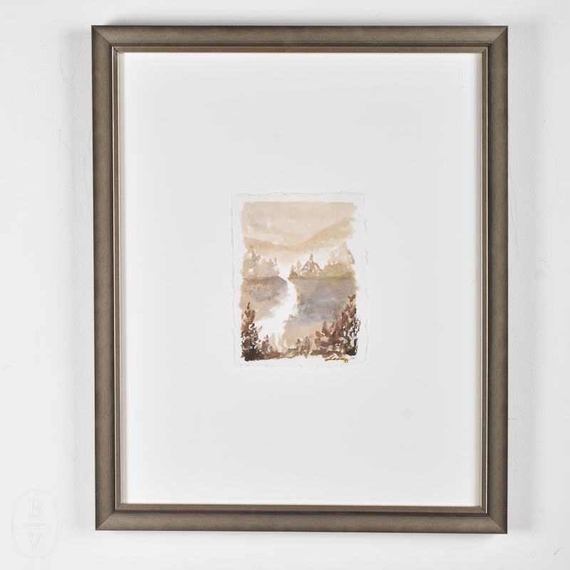 By Lacey MINI MONOCHROMATIC DECKLED EDGE LANDSCAPE 2 FRAMED PAINTING