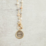 Virtue VINTAGE COIN PEARL ROSARY NECKLACE