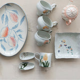 Creative Co-op STONEWARE SPOON REST WITH FLOWERS