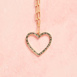 Virtue GOLD PAPERCLIP CHAIN OPEN HEART NECKLACE Multi