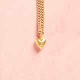 Virtue GOLD SMALL CURB CHAIN PUFFY HEART NECKLACE