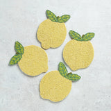 Creative Co-op BEADED LEMON COASTER SET OF 4