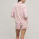 Barefoot Dreams MALIBU COLLECTION ULTRA SOFT JERSEY CHERRY PRINT PAJAMA SET