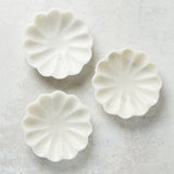 Creative Co-op CARVED MARBLE FLOWER SHAPED DISH