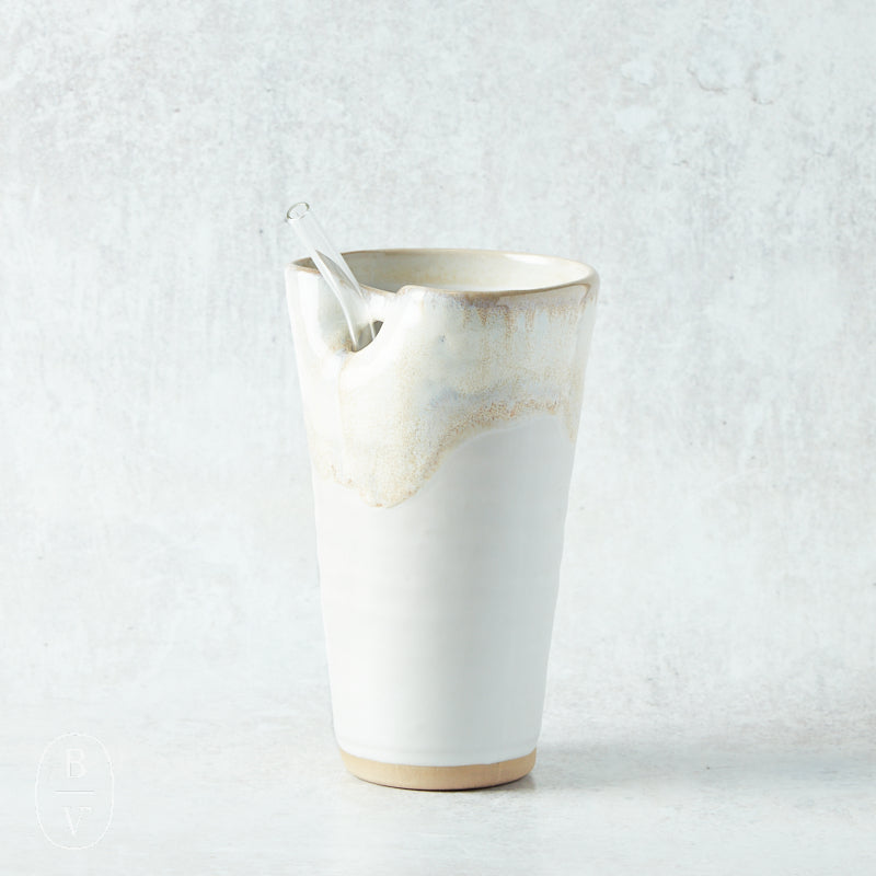 Etta B Pottery TUMBLER WITH GLASS STRAW