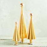 Cody Foster PLEATED GLASS TREE WITH BALL TOPPER 2024 Yellow Peach