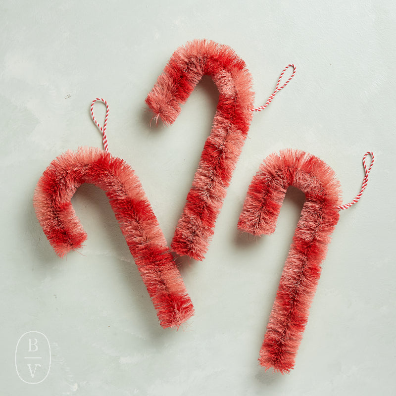 Creative Co-op SISAL CANDY CANE ORNAMENT Pink Red 10