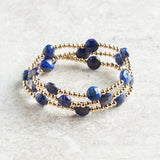 eNewton Design GOLD ADMIRE BRACELET Lapis 3mm