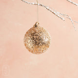 Melrose International ICED SEQUIN GLASS ORNAMENT Champagne Ball