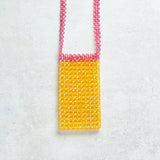 Creative Co-op BEADED TWO TONE CROSSBODY PHONE CASE Shiny Lemon