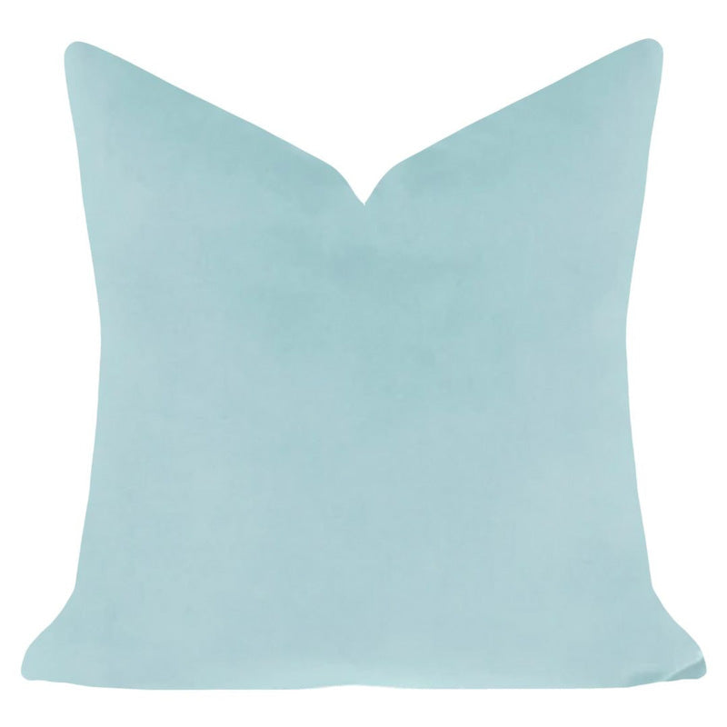 Laura Park Designs 22 x 22 SOLID VELVET THROW PILLOW Spa Blue