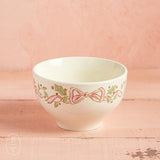 Creative Co-op STONEWARE BOWL Pink Bow