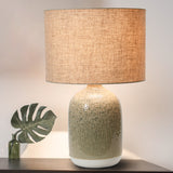 Bloomingville STONEWARE TABLE LAMP Linen Shade
