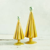 Cody Foster PLEATED GLASS TREE WITH BALL TOPPER Moss Aqua