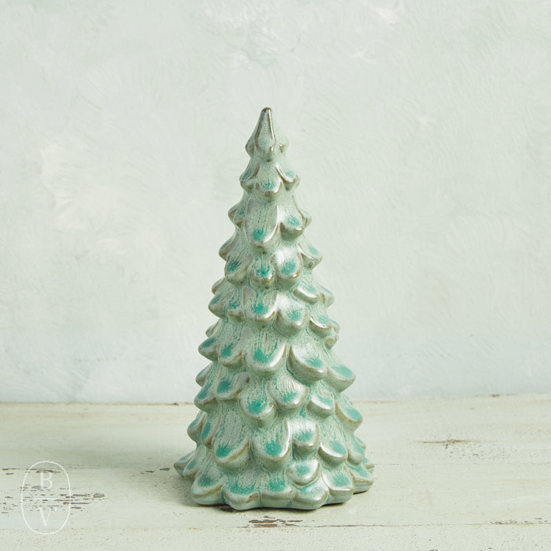 Creative Co-op REACTIVE GLAZE STONEWARE TREE Green 7.5