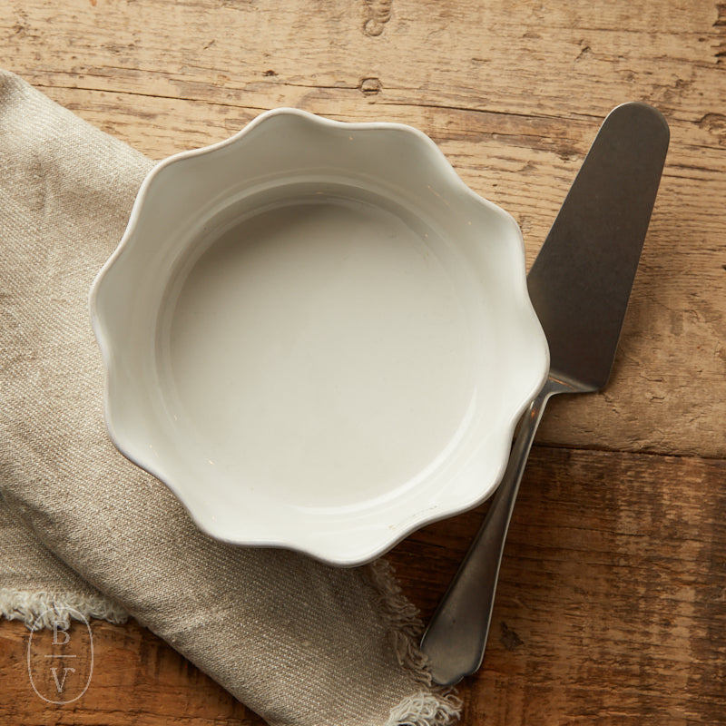 Casafina by Costa Nova RUFFLED PIE DISH White Small