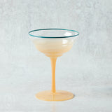 Creative Co-op OMBRE COLORED RIM COUPE GLASS Tangerine