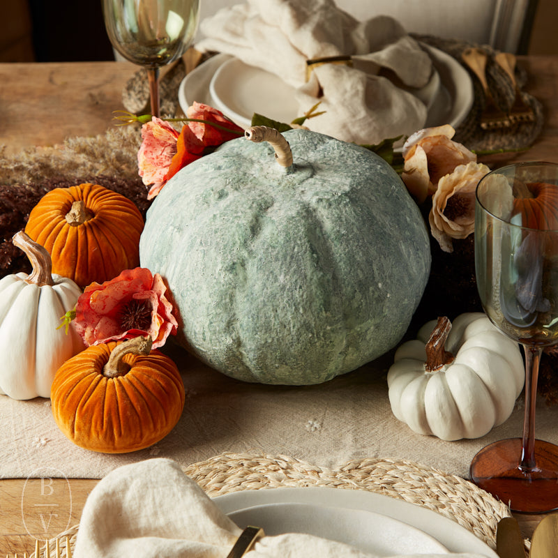 Creative Co-op METAL PAPER MACHE DISTRESSED PUMPKIN
