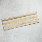 Creative Co-op MARBLE AND MANGO STRIPED WOOD CHEESE CUTTING BOARD
