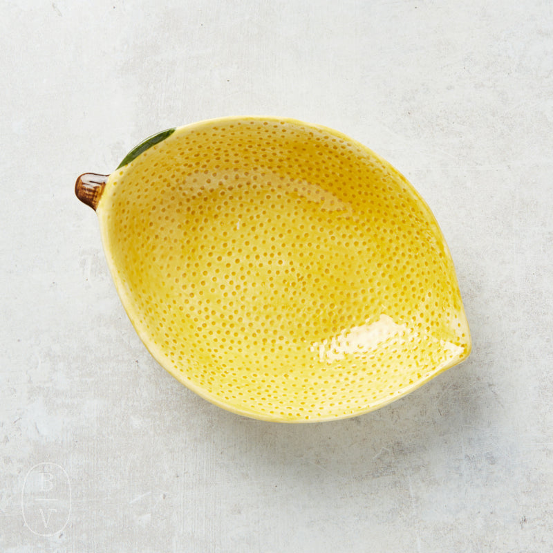 Creative Co-op LEMON SHAPED HANDPAINTED BOWL Small